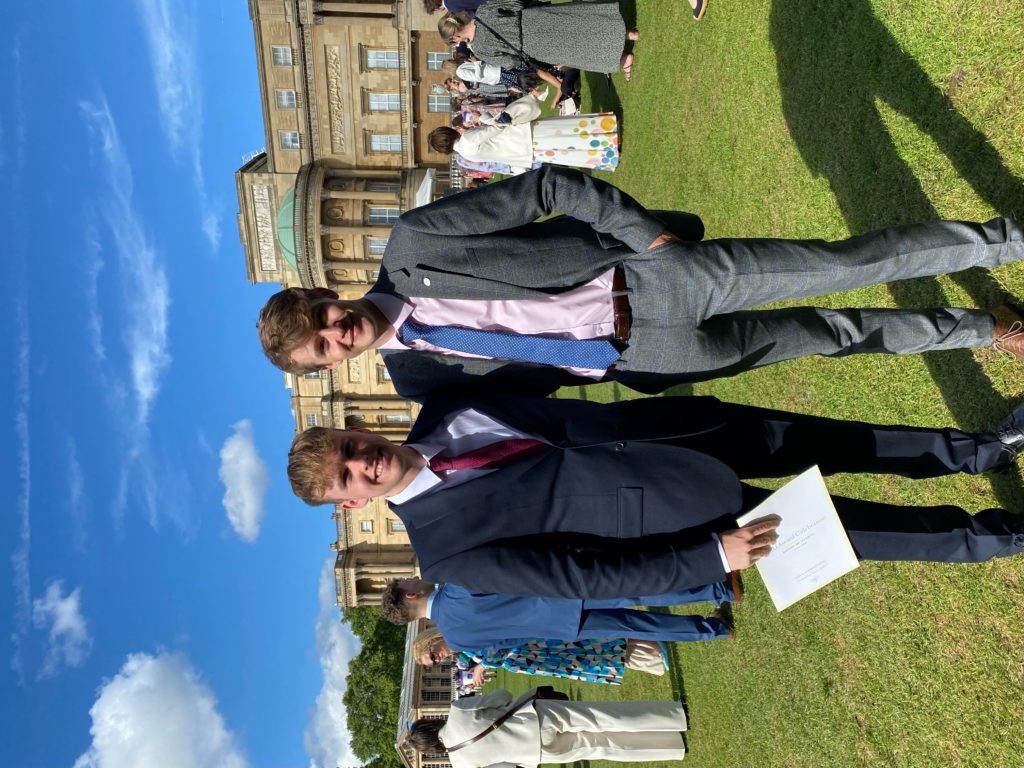 Nathan and Thomas from Kelsall Youth Group, collecting their Gold Awards at Buckingham Palace.